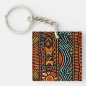 Moderne Afrikaanse Print Tribal Sleutelhanger (Voorkant)