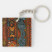 Moderne Afrikaanse Print Tribal Sleutelhanger (Achterkant)