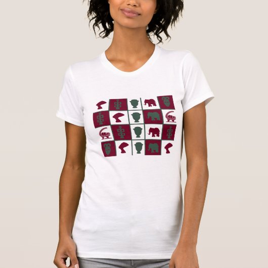 Moderne Afrikaanse symbool- en motiefkunst T-shirt (Voorkant)