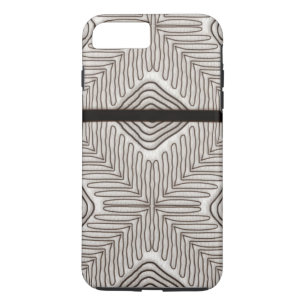 Moderne Afrikaanse tribale printwitte leder Case-Mate iPhone Case