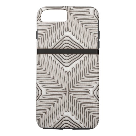 Moderne Afrikaanse tribale printwitte leder Case-Mate iPhone Case (Achterkant)