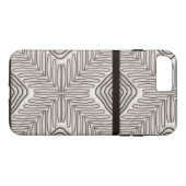 Moderne Afrikaanse tribale printwitte leder Case-Mate iPhone Case (Achterkant (Horizontaal))