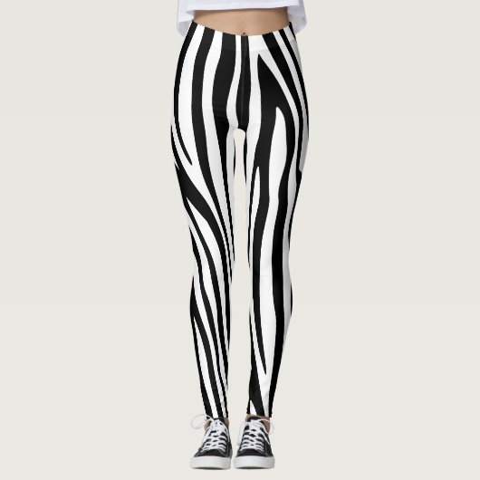 Moderne Afrikaanse Zebra — Dierenpringspatroon Leggings (Voorkant)