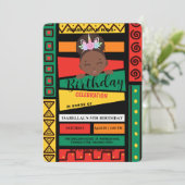 Moderne Afro-Amerikaanse meisjes Verjaardagsfeest Kaart (Staand voorkant)