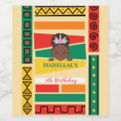 Moderne Afro-Amerikaanse meisjes Verjaardagsfeest Wijn Etiket (Enkel label)