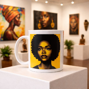 Moderne Afro Portret Pop Art Design Koffiemok
