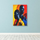 Moderne Afrocentrische Abstracte Kunst Canvas Afdruk (Insitu (Houten vloer))