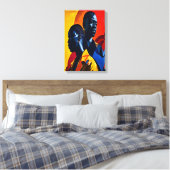 Moderne Afrocentrische Abstracte Kunst Canvas Afdruk (Insitu (Slaapkamer))