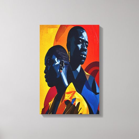 Moderne Afrocentrische Abstracte Kunst Canvas Afdruk (Voorkant)