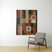 Moderne Afrocentrische Silhouette Terracotta Boho Wandkleed (In situ)