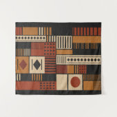 Moderne Afrocentrische Silhouette Terracotta Boho Wandkleed (Voorkant (horizontaal))