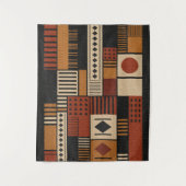 Moderne Afrocentrische Silhouette Terracotta Boho Wandkleed (Voorkant)