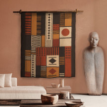 Moderne Afrocentrische Silhouette Terracotta Boho