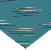 Moderne Afrocentrische - Zilveren en Zwarte Motief Korte Tafelloper (Hoek)