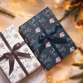 Moderne Afscheid Miss Hallo Mevrouw Blauwe Bruids  Cadeaupapier