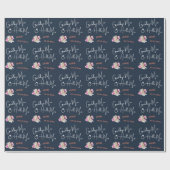 Moderne Afscheid Miss Hallo Mevrouw Blauwe Bruids  Cadeaupapier (Vlak)