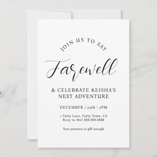 Moderne afscheidsfeest verhuizen weg gaan feest kaart (Voorkant)