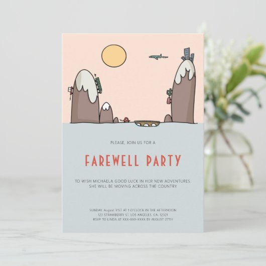 Moderne afscheidsfeestje kaart (Staand voorkant)