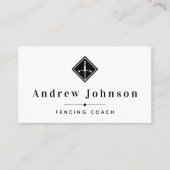 Moderne afschermende Logo Coach Instructor Fencer  Visitekaartje (Voorkant)