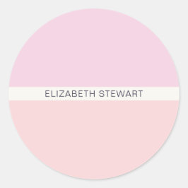 Moderne afsluitingen voor lichtroze en koraal ronde sticker