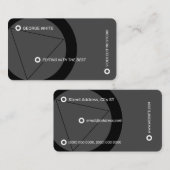Moderne afspeelknop minimaal grijs en zwart visitekaartje (Voorkant / Achterkant)
