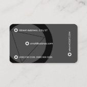 Moderne afspeelknop minimaal grijs en zwart visitekaartje (Achterkant)