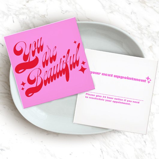 Moderne Afspraak Herinnering, Roze Sterren Afsprakenkaartje