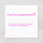 Moderne Afspraak Herinnering, Roze Sterren Afsprakenkaartje (Achterkant)