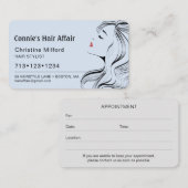 Moderne Afspraak Kapsalon Blauw Visitekaartje (Voorkant / Achterkant)