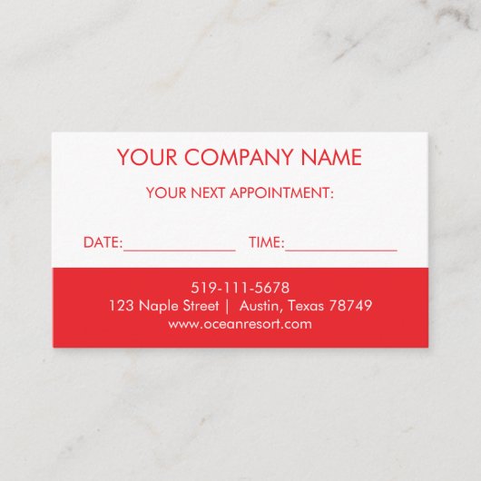 Moderne afspraakkaart informatiekaartje (Voorkant)