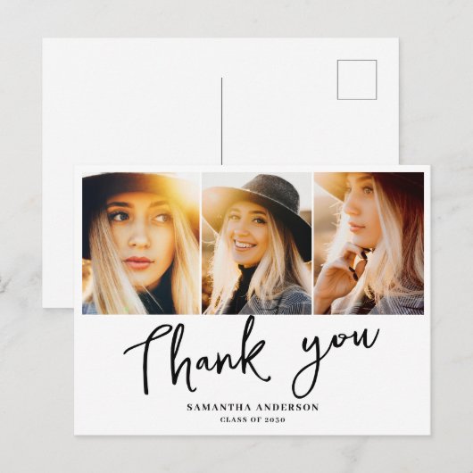 Moderne Afstudeer Dank Je Briefkaart (Voorkant / Achterkant)