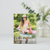 Moderne Afstudeer Dank Je Wel Afstudeerfoto Briefkaart (Staand voorkant)