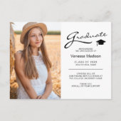 Moderne afstudeer elegante script | Trendy foto Briefkaart (Voorkant)