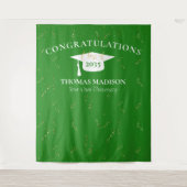 Moderne afstudeer nep-confetti groen/wit wandkleed (Voorkant)