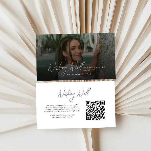 Moderne afstudeer QR-code wensput Informatiekaartje
