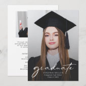 Moderne Afstudeer Script Foto Afstuderen Kaart (Voorkant / Achterkant)