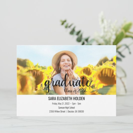 Moderne Afstudeer Uitnodiging (Staand voorkant)