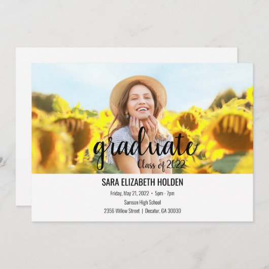 Moderne Afstudeer Uitnodiging (Voorkant / Achterkant)