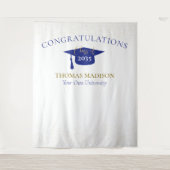 Moderne Afstudeer Valse Glitter Achtergrond | Blau Wandkleed (Voorkant)