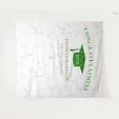 Moderne Afstudeer Valse Sluiers Groene Achtergrond Wandkleed (Voorkant (horizontaal))