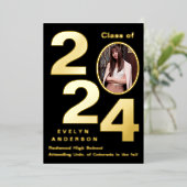 Moderne Afstudeeraankondiging & Feestelijke Uitnod Folie Uitnodiging (Staand Voorkant)