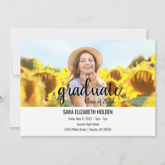 Moderne Afstudeeraankondiging Kaart (Voorkant)