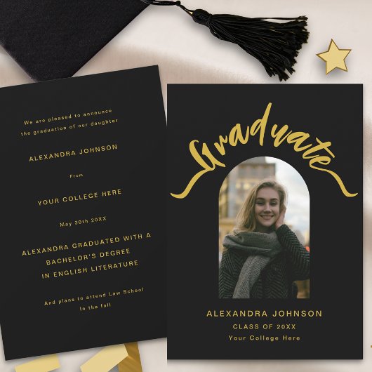 Moderne Afstudeerboog Foto Afstuderen Aankondiging