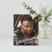 Moderne afstudeerbrief handgeschreven uitnodiging  (Staand voorkant)