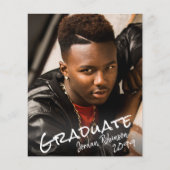 Moderne afstudeerbrief handgeschreven uitnodiging  (Voorkant)