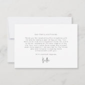 Moderne afstudeerceremonie handgeschreven script 3 bedankkaart (Achterkant)