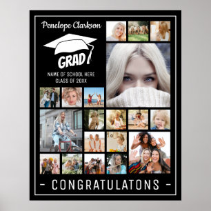 Moderne AFSTUDEERDER 13x fotocollage Graduation Pa Poster