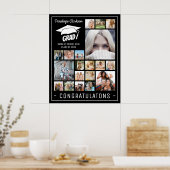 Moderne AFSTUDEERDER 13x fotocollage Graduation Pa Poster (Keuken)
