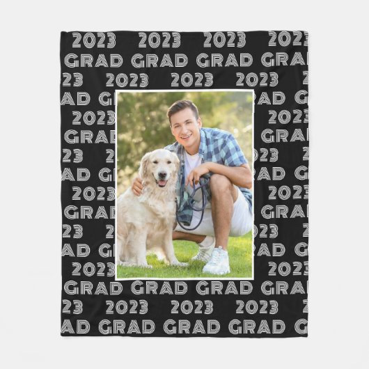 Moderne Afstudeerder 2023 FotoTypografie Fleece Deken (Voorkant)