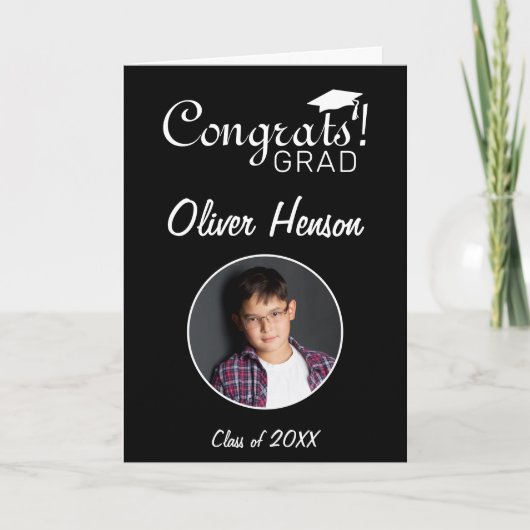 Moderne Afstudeerder Afstuderen Foto van Gefelicit Kaart (Voorkant)